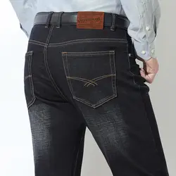 Мужские деловые джинсы классические демисезонные мужские прямые Стрейчевые Брендовые джинсовые брюки