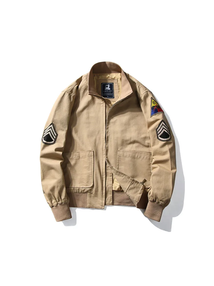 Короткая куртка пилота Мужская Военная американская мужская куртка-бомбер Chaqueta Hombre повседневная одежда для охоты Японская уличная одежда HH30JK - Цвет: Хаки