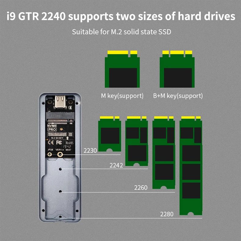 external hard disk case JEYI GTR m.2 NVME SSD Aluminium TYPEC3.1 Mobile  Box Optibay Case TYPE C3.1 JMS583 m2 USB3.1 M.2 PCIE U.2 PCI-E SATA hard disk enclosure