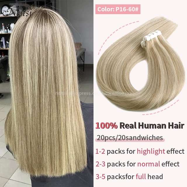 Neitsi Mini Tape In Human Hair Adhesive Extensions 12