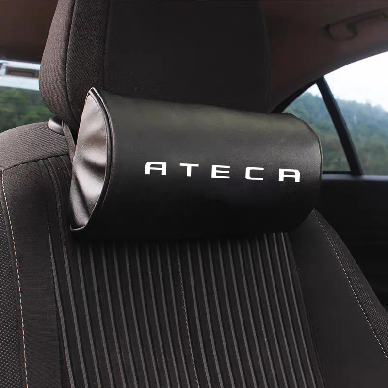 Автомобильные шейные подушки для сиденья Ateca из искусственной кожи, автомобильный шейный подголовник для отдыха, подушка для автомобиля, аксессуары для интерьера