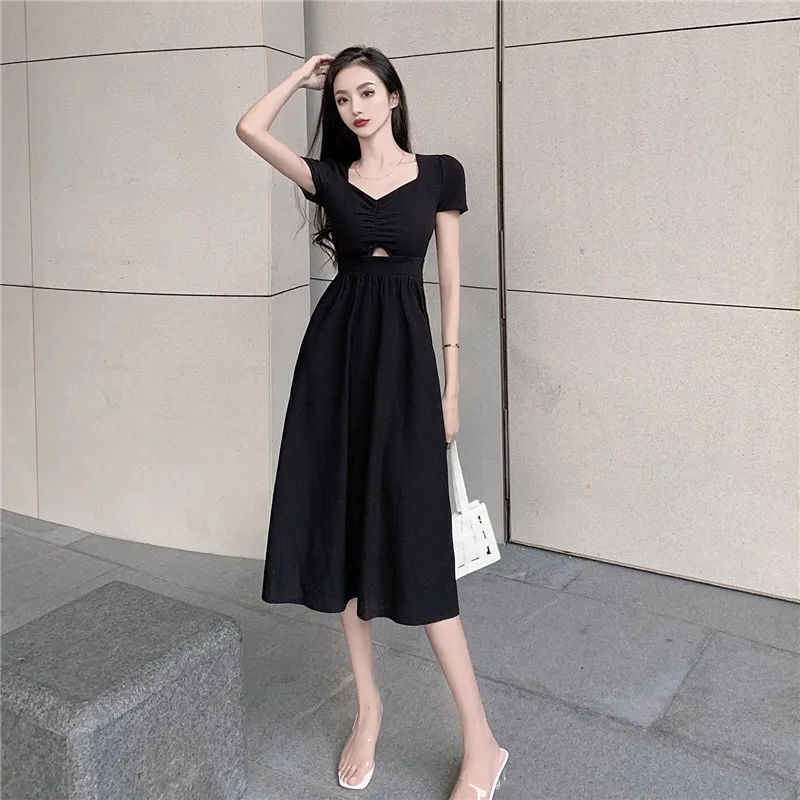 Новинка 2021 летнее модное повседневное соблазнительное черное ажурное платье с