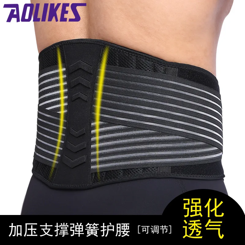 Aolikes спортивный пояс для фитнеса пояс под давлением для тяжелой атлетики тонкий пояс дышащий защитный фиксированный пружинный поддерживающий протектор