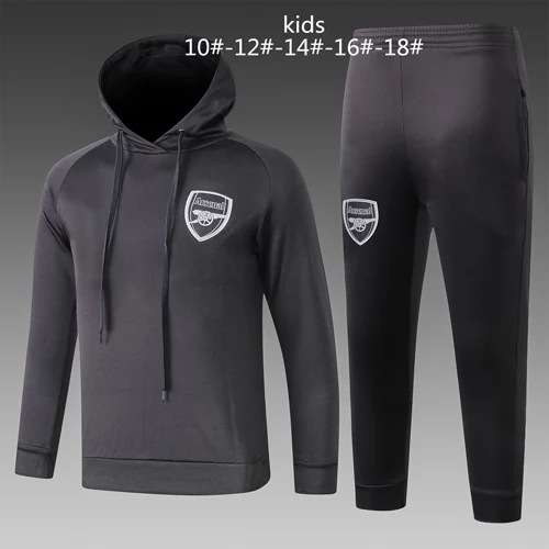 Детский тренировочный костюм для футбола «arsenal», спортивный костюм, зимний спортивный костюм, толстовка на молнии с капюшоном «arsenal», трикотажные изделия, DHL - Цвет: Черный
