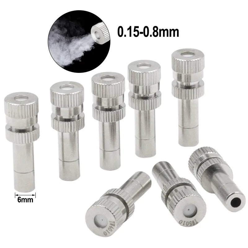 1Pc 6mm Low Pressure Nozzle Misting Nozzles Slip-Lock Quick-connect Atomization Spray Base 0.15-0.8mm Garden tools | Инструменты
