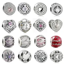 Memnon Осенняя коллекция серебряных шармов дружбы Любви 925 стерлингового серебра сердца очаровательные ювелирные изделия подходят бусины браслет Diy