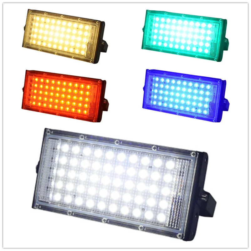 

led power floodlight waterproof spotlight street lamp 220v 240v cool white red green blue spot light landscape lighting IP65