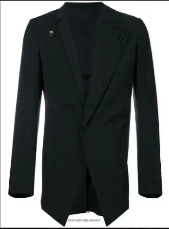 suit jacket S-6XL! мужские стильные мужские костюмы Асимметричные тонкие костюмы средней длины - Цвет: suit jacket