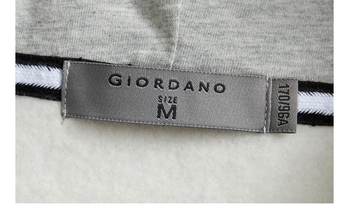 Giordano/Мужская толстовка из контрастного флиса, толстовки с подкладкой, с длинным рукавом, из хлопка, с карманами Kanga Sudadera Hombre 01029778