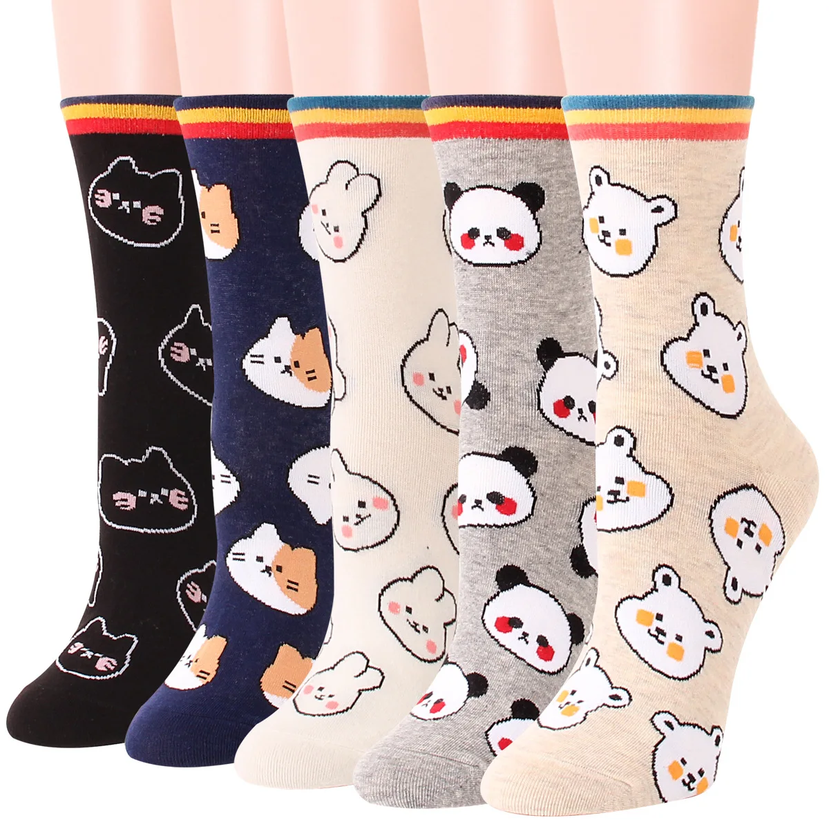 

Women Socks Cotton Fashion Animal Panda Fox Rabbit Dog Korea Harajuku Kawaii Cute Girls Casual Happy Funny Socks Moda Mujer Soks