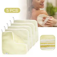 5 шт. сетка для ванны и душа для тела моющая чистая губка для отшелушивания чистящее Полотенце Ткань скруббер мыльный пузырь для ванны как люфа