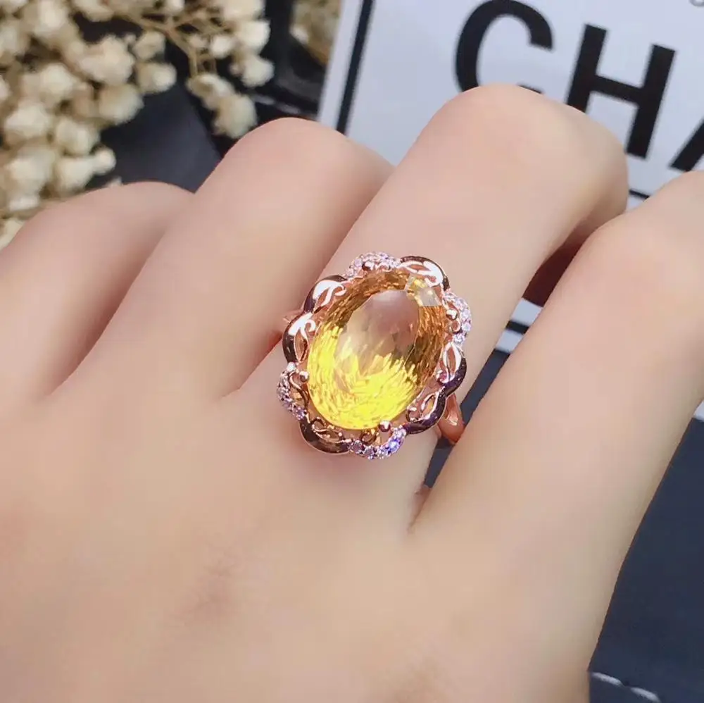ring KJJEAXCMY бутик ювелирных изделий 925 с инкрустацией, из чистого серебра ожерелье лимон кулон кольцо женский набор - Цвет камня: ring