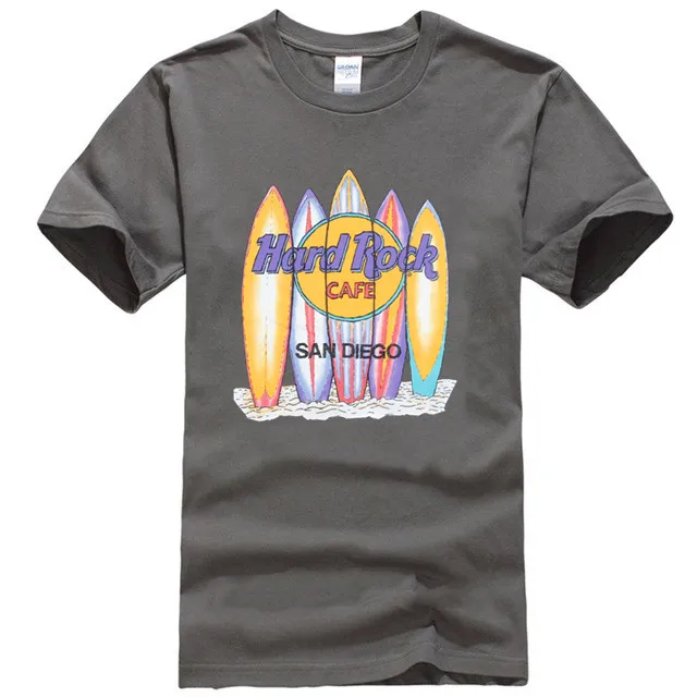 Винтажная футболка в стиле хард рок кафе Сан-Диго - Цвет: charcoal gray