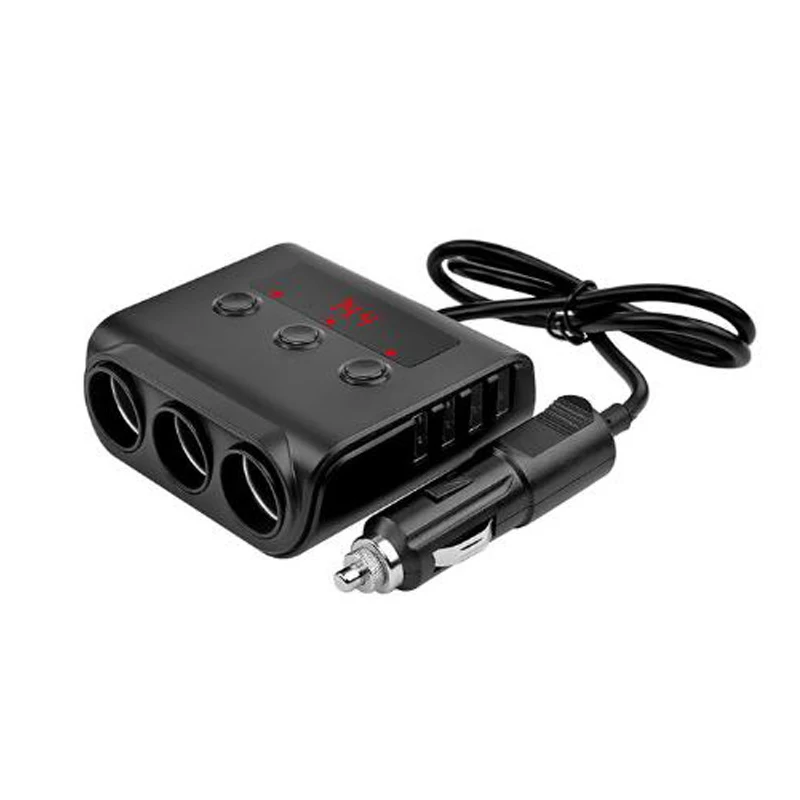 

12V-24V 100W One for three car lighter socket splitter 4-port usb charger car lighter usb charger For IPhone IPad Phone DVR GPS