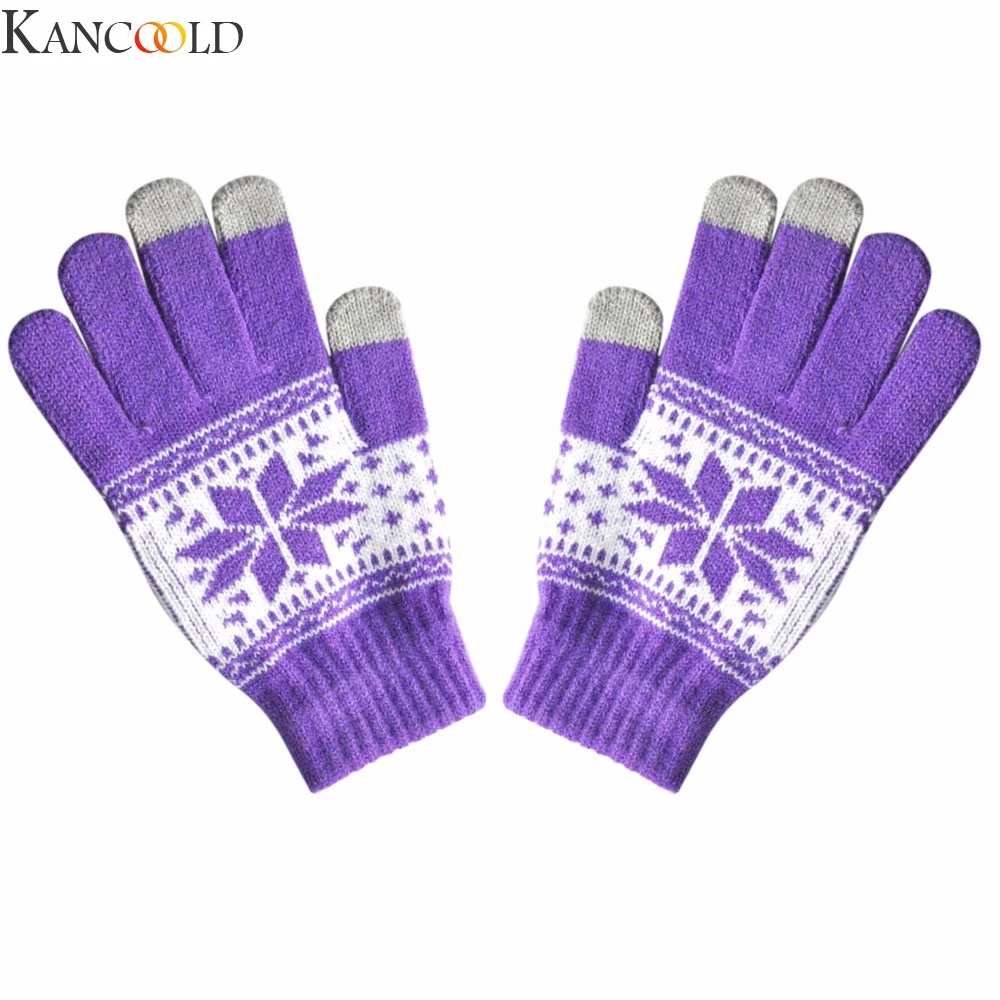 KANCOOLD, модные, мужские, женские, Winte, текстовые, кепки, активный, для смартфона, вязанные, мягкие, экранные перчатки, Новое поступление, вечерние, сексуальные, нарядные перчатки