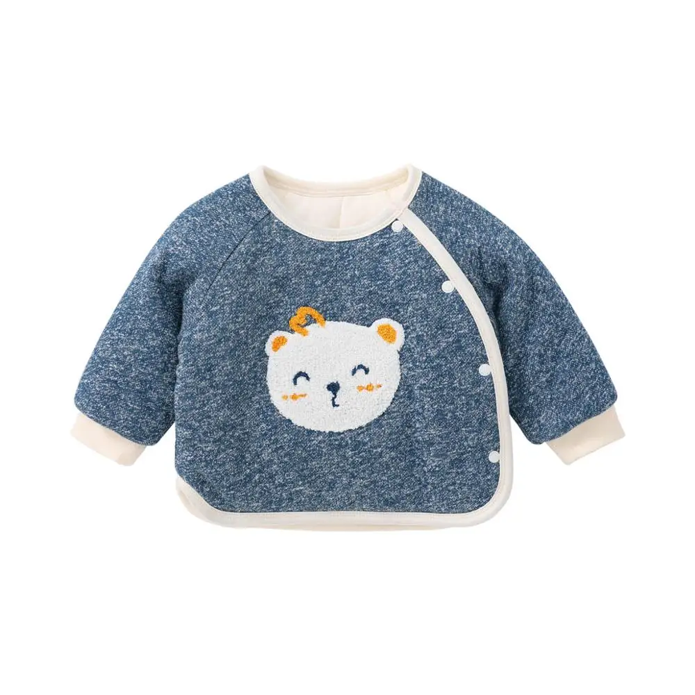 Pureborn/Детская куртка для малышей Плотное стеганое Детское пальто с хлопковой подкладкой и рисунком медведя