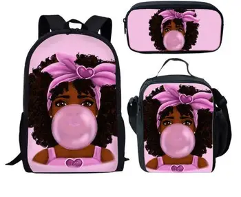 

16 inch Children School Bags for Kids Black Girl Magic Afro Lady Printing School Bag Teenagers Shoulder Book Bag Mochila