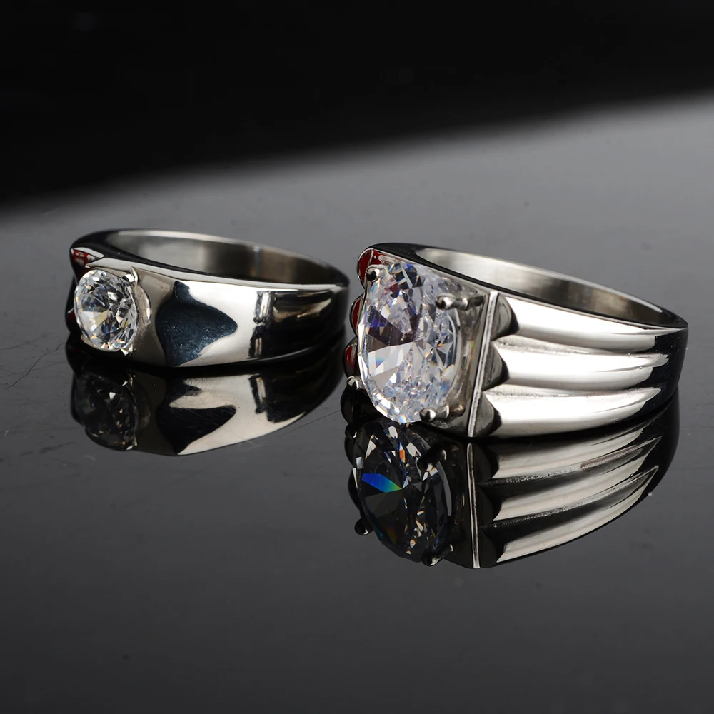 316L Stainless Steel Emerald Oval Cut Created AAAAA Cubic