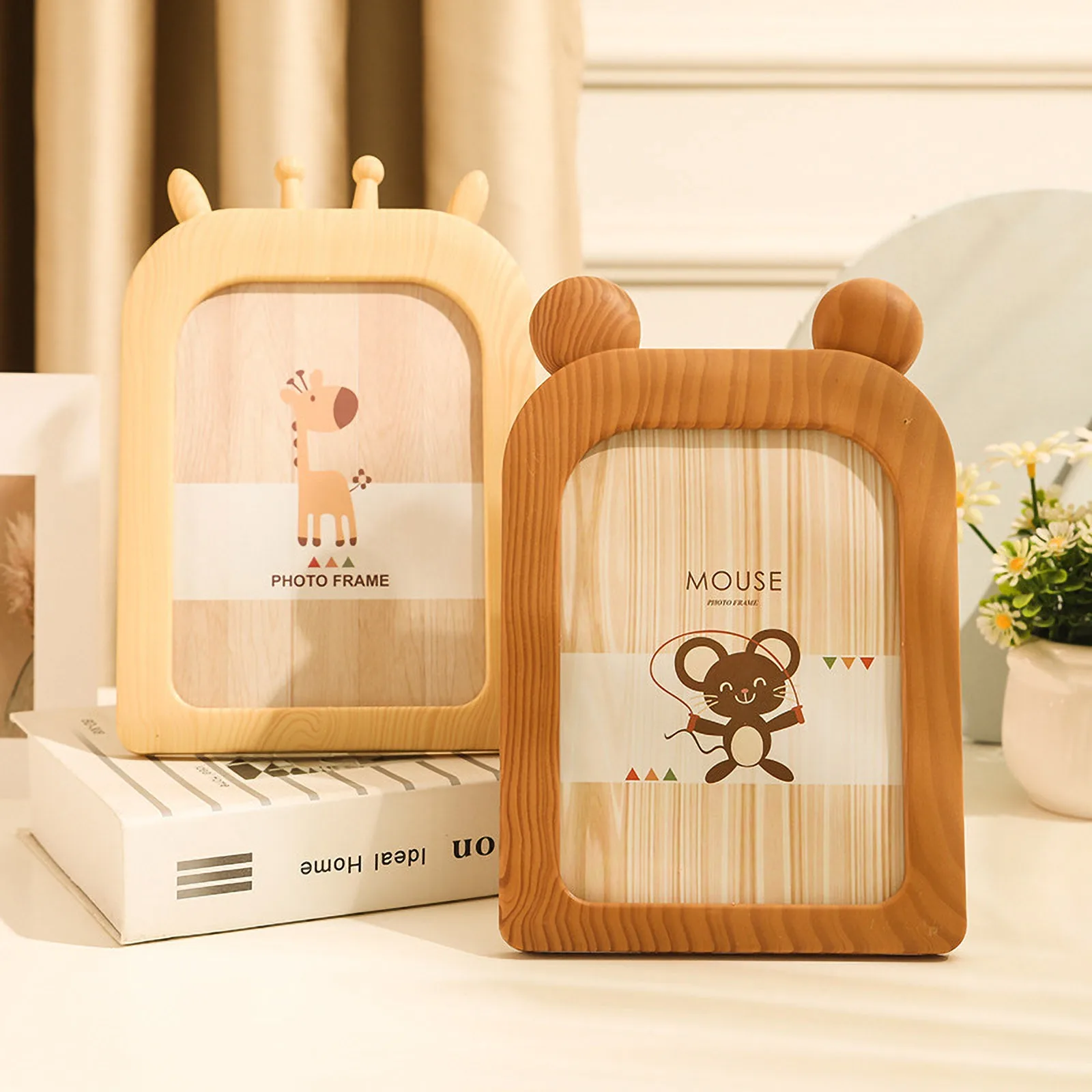 5x7 Quality Vintage Photo Frame Home Decor Retro Wooden Children Cartoon Recommendation Pictures Frames Gift Baby Room |