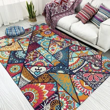 Retro national wind Bohemian soft rug living room bedroom kitchen corridor floor carpet full of home decoration kids mats