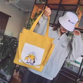 

Canvas Bag Women's Oblique Ankins Wind Japanese Large Capacity Students Korean Cartoon Cute All-match Shoulder Bag Handbag