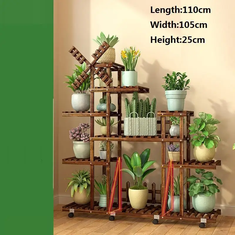 Decorativa Madera Saksi Standi Крытая подставка для лестницы Stojaki Pot Dekoration Rack Stojak Na Kwiaty балкон Цветочная полка для растений - Цвет: Version M