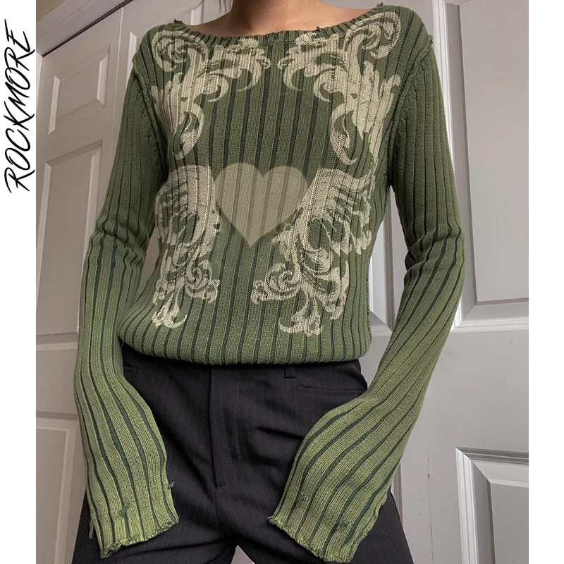 Rockmore Vintage Print Sweaters Women 