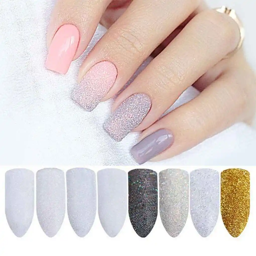 

8 Colors Optional Golden Light Mix Size Nail Art Glitter Powder Sequins Dust Nail Sheet Glitter Manicure Decoration