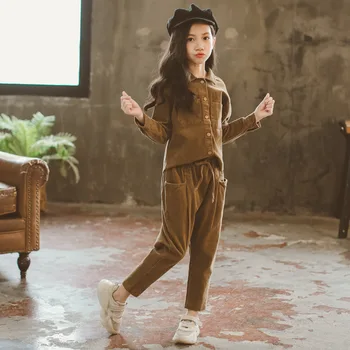 

Children's Clothes Girls Two-piece Suit The New 2019 Autumn Small Pure and Fresh and Western Style Cultivate One's Morality