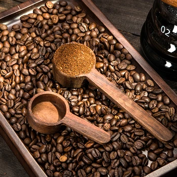 

1Pc Powder Spoon Coffee Measure Scoop Measuring Spoons Wood Measuring Spoon Black Walnut Solid Coffee Measuring Spoon