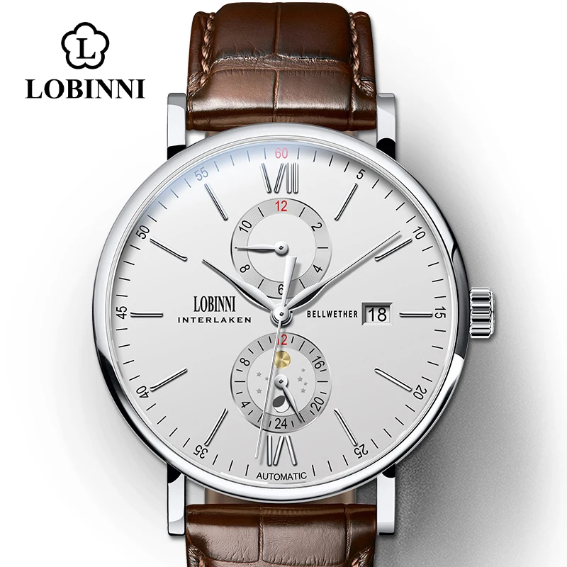 sliver-white-brown Швейцарские роскошные Брендовые мужские часы Чайка с автоматическим механическим перемещением мужские часы со скелетом подарок Masculini Relogio мужские часы - Цвет: sliver-white-brown