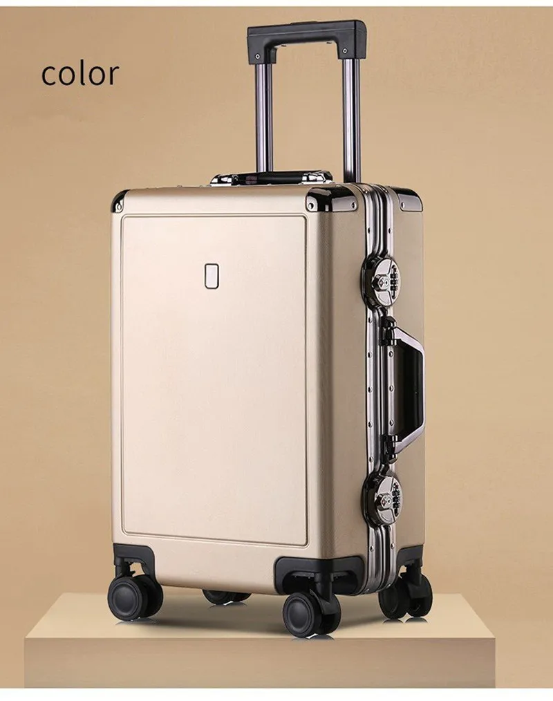 Kundui 20 "26" 29 дюймов Для мужчин Комплекты чемоданов сумка тележка чемодан/прокатки Spinner колеса тягой/женщина алюминий frame случай