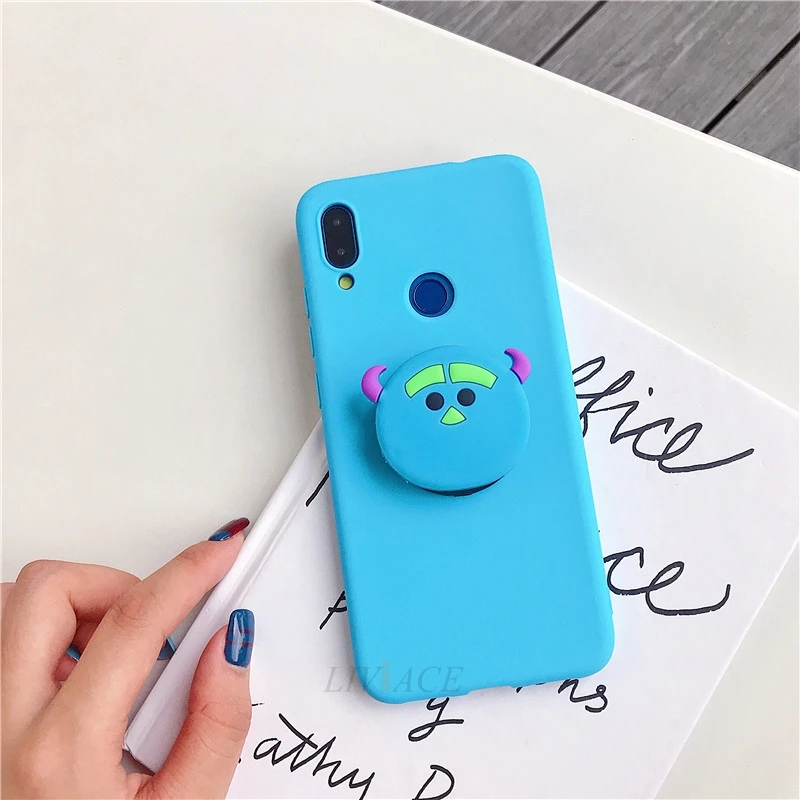 blue case maoguai Чехол-держатель для телефона с 3D рисунком для xiaomi redmi note 8 note8 pro 8t redmi 8 8a 7a, мягкий силиконовый чехол из ТПУ с милой подставкой и изображением животных - Цвет: blue case maoguai