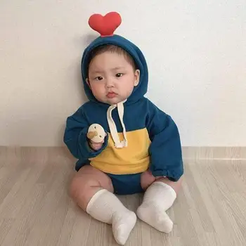 

Baby Hooded Bodysuits Autumn New Heart Style Baby Boy Clothing Onesies Newborn Baby Girl Clothes Long Sleeve Jumpsuit Outfits