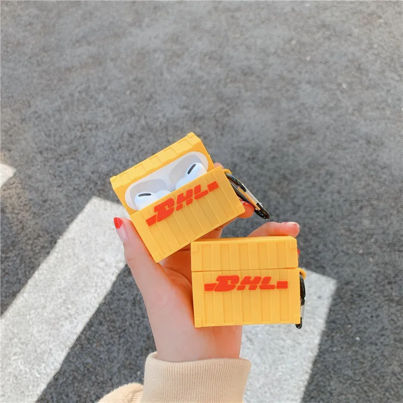 Забавный DHL чехол-контейнер для Apple Airpods Pro, силиконовый чехол с милым рисунком для наушников Airpods 3 2 1, чехол для наушников s
