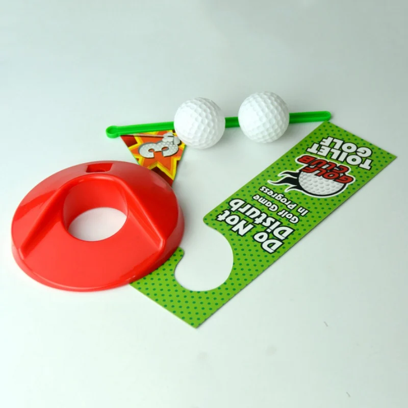 Creative Bathroom Game Toy Toilet Golf Putter Set Mini Golf Set Novelty Play Golf in the Toilet Bathroom Accessories Sets