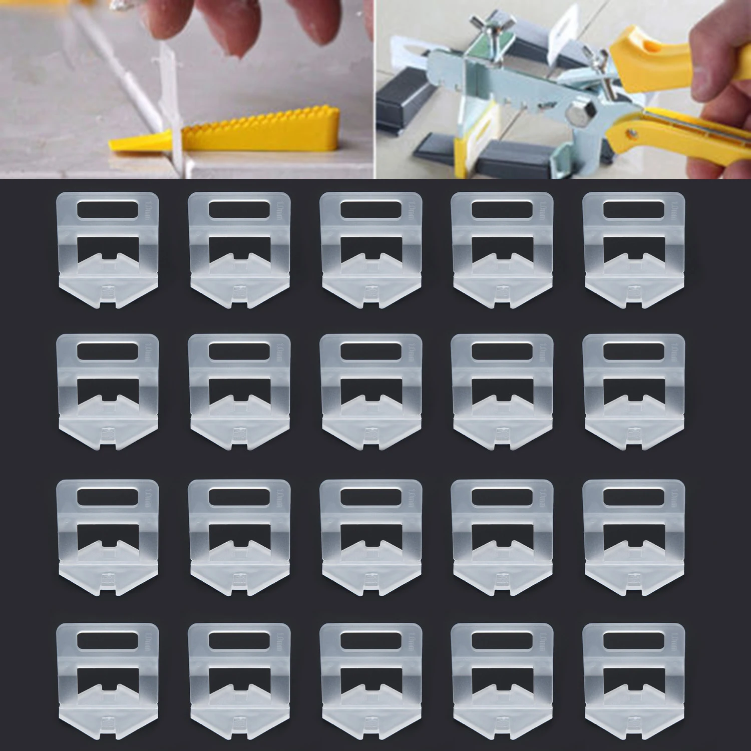 100pcs/Set Tile Gap Leveling White Spacers Wall Flooring Home Repair Clips Tool
