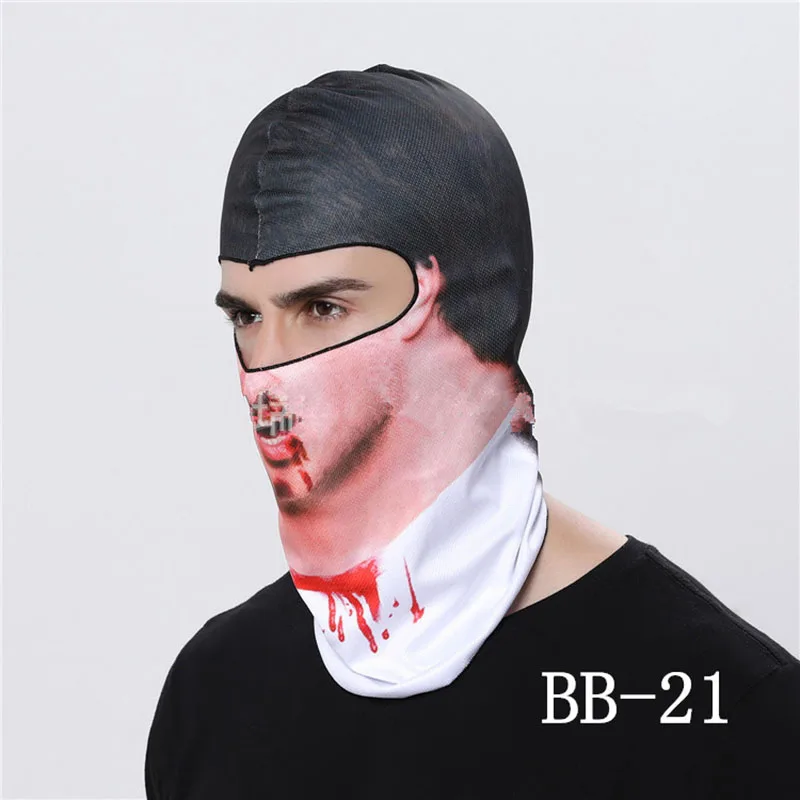 H334 BB-21 Велосипедная маска для катания на лыжах Защита для шеи маска на лицо от ветра camouфлаг головной убор велосипедный принт полная лицевая маска шлем спортивный велосипед - Цвет: H334 BB-21