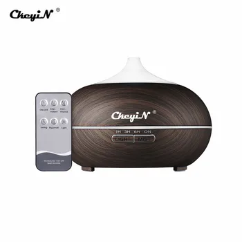 

550ml Essential Oil Diffuser Wood Grain Ultrasonic Humidifier Remote Control Aroma Air Purifier Moisturer Office Bedroom Yoga