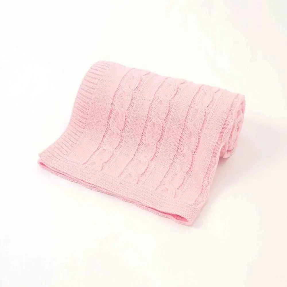 Детское вязаное одеяло для новорожденных; зимняя детская коляска для малышей; покрывала для кровати; Пеленальный спальный мешок для малышей; кондиционер для кроватки; одеяло - Цвет: Pink