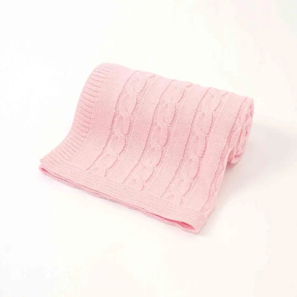 Pink Детское вязаное одеяло для новорожденных; зимняя детская коляска для малышей; покрывала для кровати; Пеленальный спальный мешок для малышей; кондиционер для кроватки; одеяло - Цвет: Pink