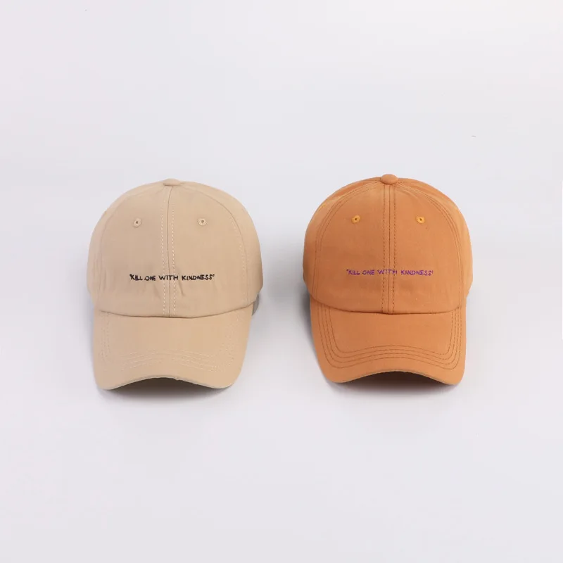 

Korean-style New Style Baseball Cap Men And Women Summer Bending along Brim Hat kill one Small Lettered Embroidered Brim Hat Col
