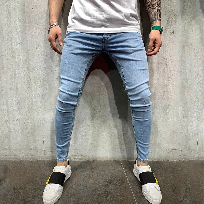 

2019 New Solid Color Jeans Men's High Quality Brand-name Denim Trousers Soft Men's Slim Trousers Autumn And Winter Fashion Jeans