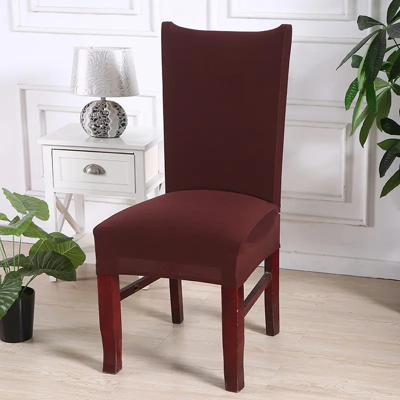 Color 6 Modern Solid color Stretch Elastic Chair Covers Spandex Removable Slipcovers Chair cover for Dining room Banquet Wedding Kitchen - Цвет: Color 6