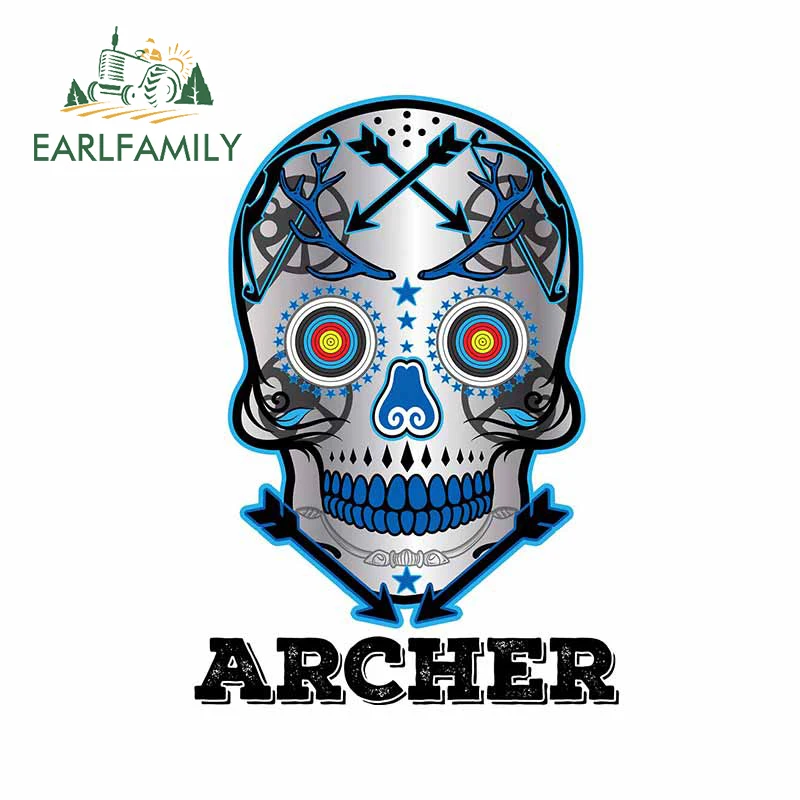 EARLFAMILY 13 см x 9 2 для Archer Автомобильная наклейка с черепом виниловый мотоциклетный