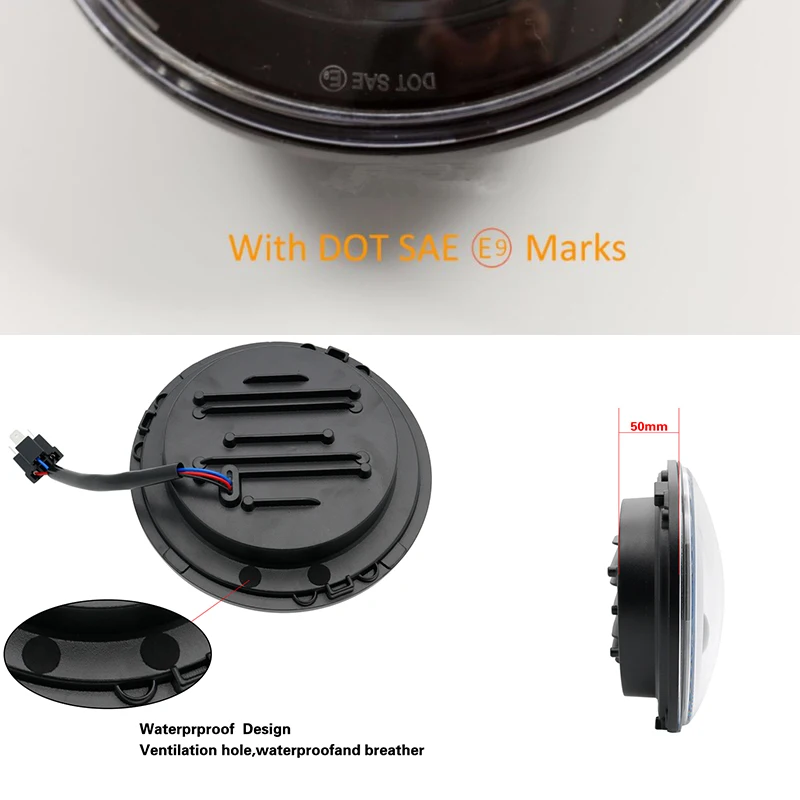 " светодиодный фары 60 Вт Hi/Lo луч H4 Halo Angel Eye DRL Янтарный сигнал поворота для Jeep Wrangler JK TJ Land Rover Lada 4x4 urban Niva