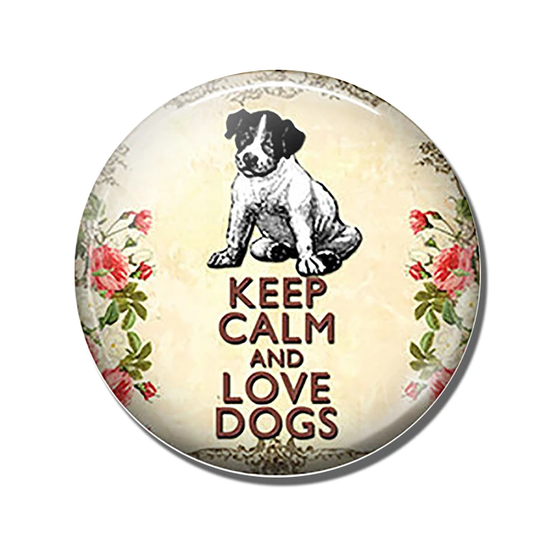 Keep Calm and Carry on Love Cats Dogs Quote 30 мм магнит на холодильник украшения для щенков изготовление стеклянного купола магнитные наклейки на холодильник - Цвет: PACK OF 1
