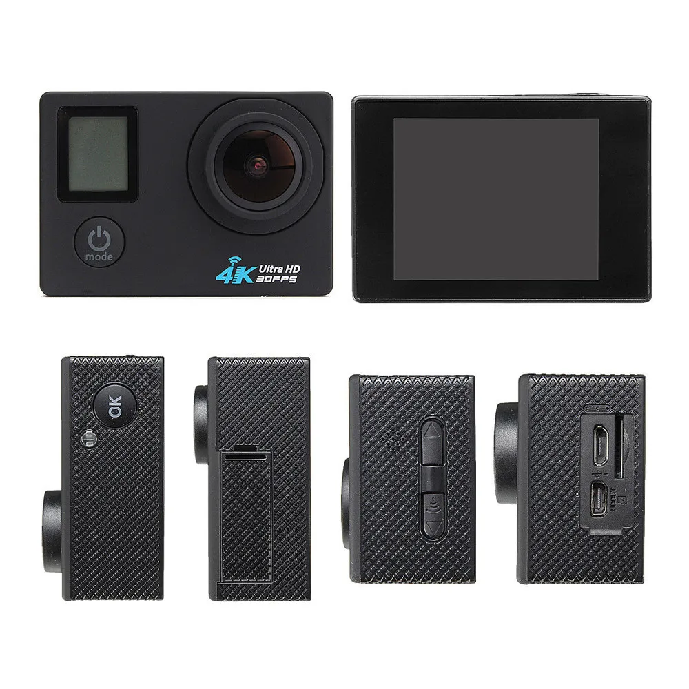Водонепроницаемый 4K двойной экран Wifi HD 1080P спортивная Экшн-камера DVR Cam видеокамера# T2