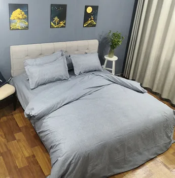 

King size home using 100% cotton whole colored bedding sheet pillowcase duvet cover bed sheet 4 pcs sets