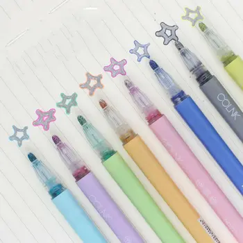 

Double Line Pen Metallic Color Magic Outline Marker Pen DIY Album Highlighter Marking Pens for Painting Office School Supplies
